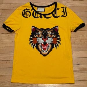 Gucci Cotton t-shirt with Angry Cat appliqué
